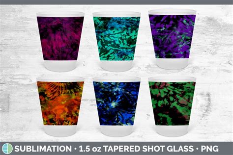 Tie Dye Shot Glass Sublimation Tapered Shot Glass Oz