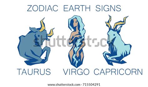 Collection Zodiac Signs Vector Illustration Earth Stock Vector Royalty Free 715504291