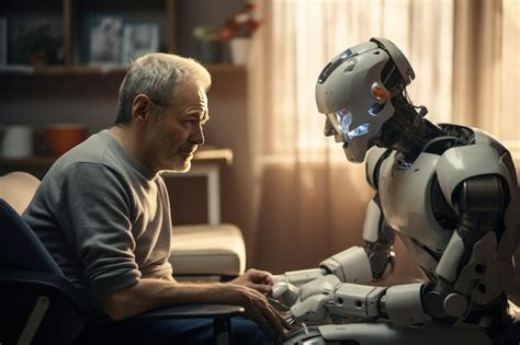 Premium Photo Future Of Geriatric Care With Robots In Retirement Home