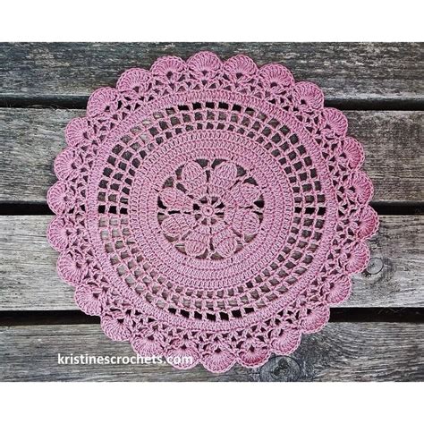 Tea Rose Doily Crochet Pattern By Kristines Crochets Doily Patterns Free Doily Patterns