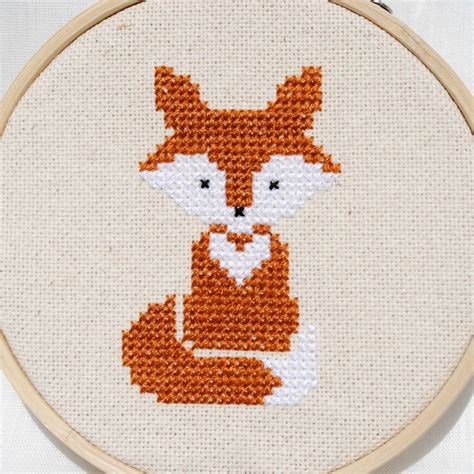 Fox Cross Stitch Pattern Pdf Forest Animals Modern Nursery