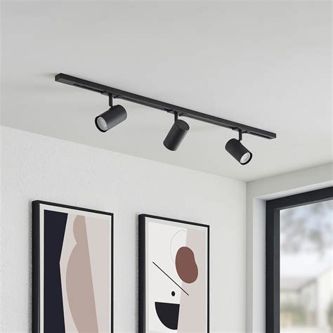 Lindby système de lampes sur rail monophasé Linaro GU10 noir à 3