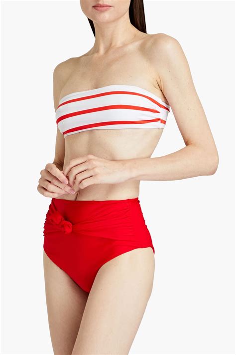 Rebecca Vallance Lucia Tie Front High Rise Bikini Briefs The Outnet