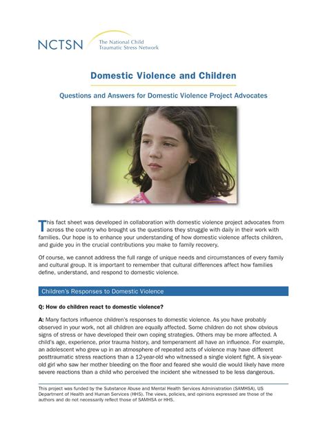 Domestic Violence Fact Sheets