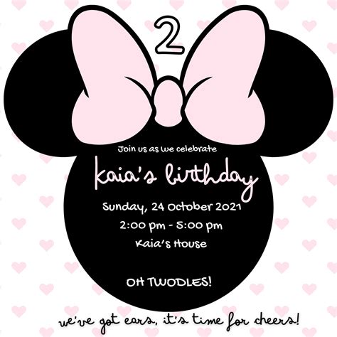 Minnie Mouse Birthday Invitation - Etsy