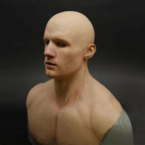 Enc Realistic Bald Old Man Mask Latex Full Face Neck Helmet For