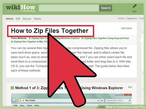 ways  compress large files wikihow