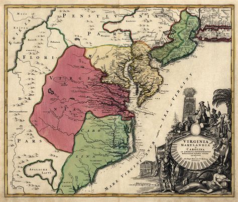 Antique Map Of The Middle American Colonies By Johann Baptist Homann