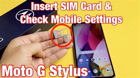 Moto G Stylus How To Insert Sim Card Check Mobile Settings Youtube