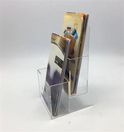 Wall Mount Acrylic Brochure Holder Catalog Stand Magazine Rack