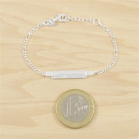 Pulsera Esclava Infantil Con Chapa Para Grabar Plataole