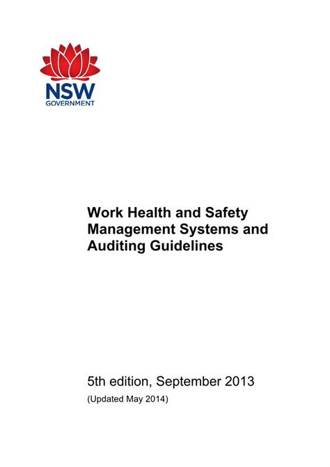 Pdf Work Health And Safety Management Systems And Auditing Work