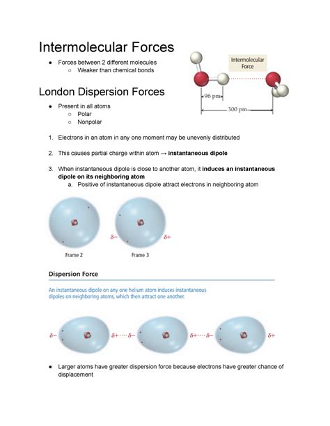 Chapter Chspter Notes Intermolecular Forces Forces Between