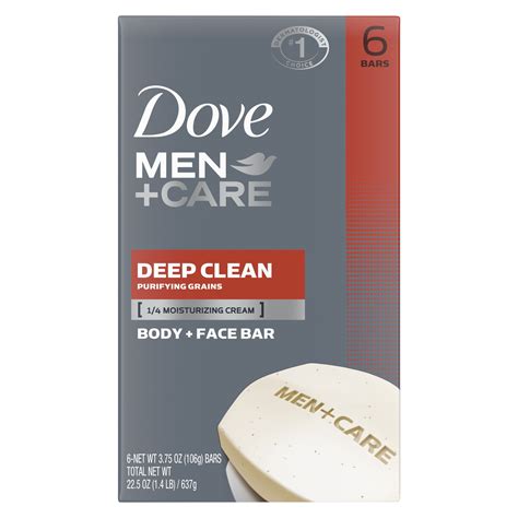 Dove Men Care Body Soap And Face Bar Deep Clean 3 75 Oz 6 Bars