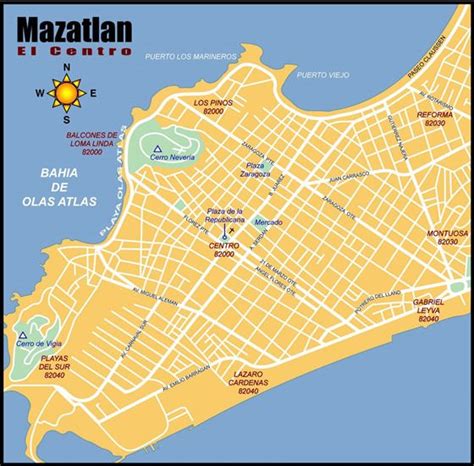 Mapa Mazatlan En Mexico Plastificado Mapas Para M Xico Usa Y Canada De