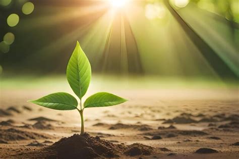 Una Planta Joven Que Crece En La Arena Foto Premium