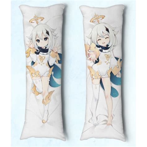 Travesseiro de Abraçar Dakimakura Tam 90X30 Genshin Impact Paimon 01