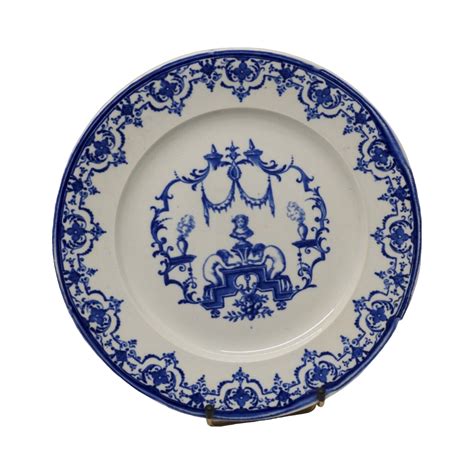 Beautiful Plate Jules Vieillard Cie Xixth Model Moustiers Blue