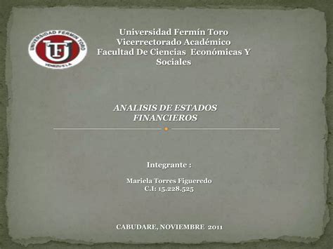 Analisis De Estados Financieros M T PPT