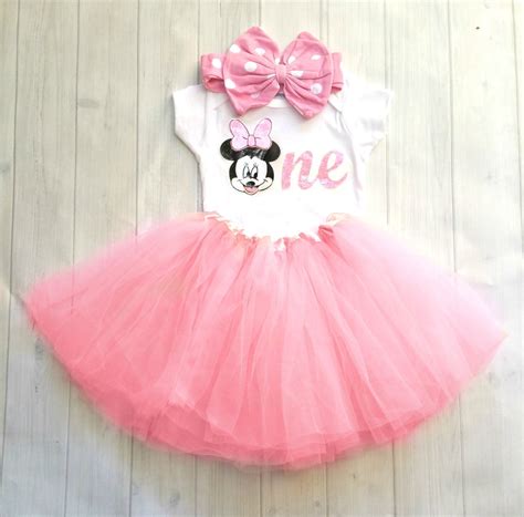 Minnie Mouse Pink Birthday Outfit First Birthday Outfit Girl