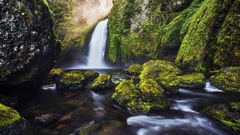 Fondos De Pantalla Paisaje Bosque Cascada Jard N Rock Naturaleza