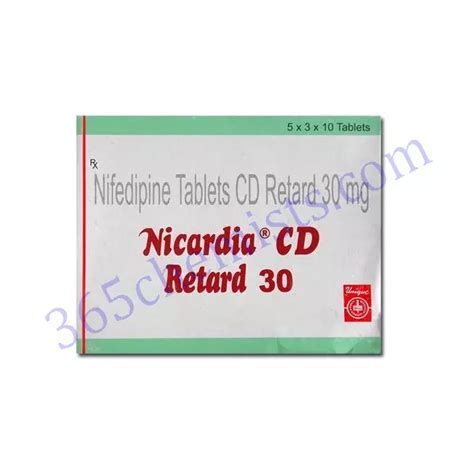 Nicardia CD Retard 30 Tablet Nifedipine 30mg USA Fast Delivery