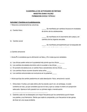 Examen DE Diagnostico Formacion Civica Y Etica EXAMEN DIAGNÓSTICO DE