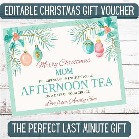 Christmas Gift Voucher Template : Editable Voucher, Christmas Gift ...