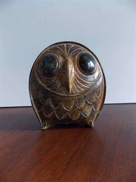 Mid Century Ceramic Owl Money Bank S Studio Pottery Owl Etsy