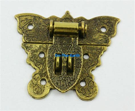 5 Antique Brass Decorative Hasp Jewelry Box Hasp Lock Latch 59x51mm