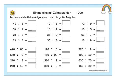 Kleines Einmaleins üben Fächer 1 10 Reihe Zahlenraum 909