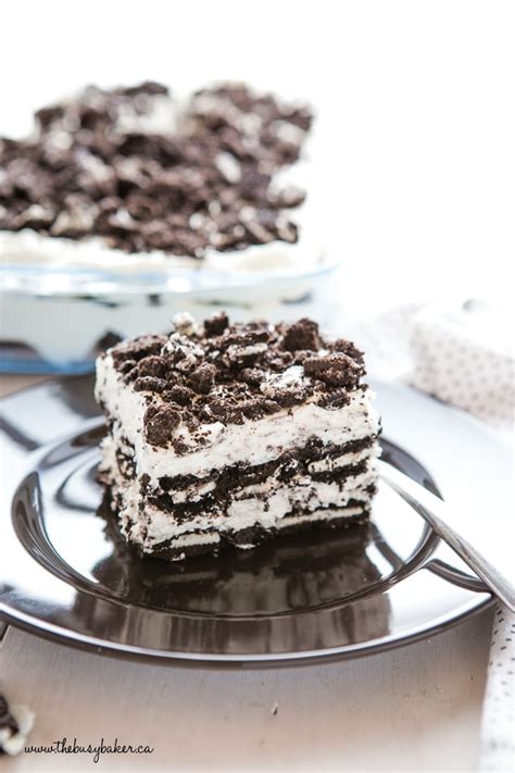 Easy No Bake Cookies And Cream Oreo Icebox Cake The Busy Baker