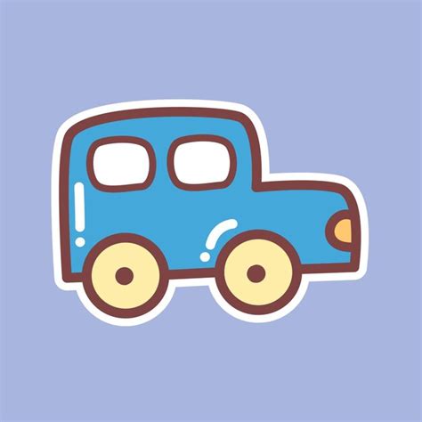 Premium Vector | Cute car stickers vector design