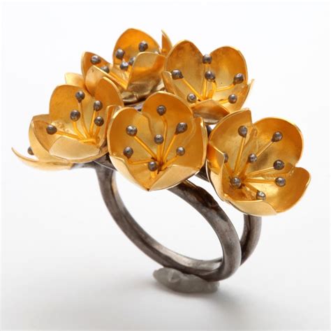 Buttercup Flower Ring From A Unique Collection Of Vintage Cluster