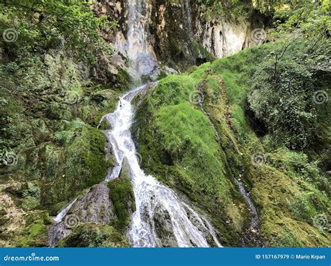 Waterfall Skakavac in a Park Forest Jankovac or Slap Skakavac U Park Sumi Jankovac Stock Image ...