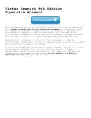 Answers For Vista Supersite Spanish