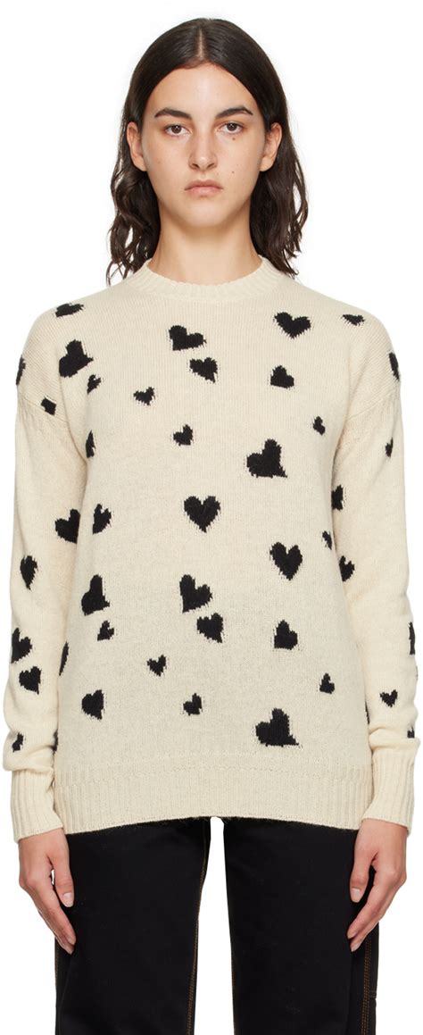 Marni Off White Heart Sweater SSENSE