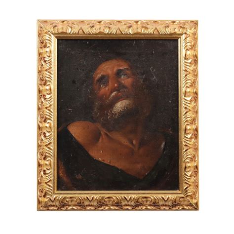 Dipinto Antico San Pietro Penitente Italia Quadro Olio Su Tela