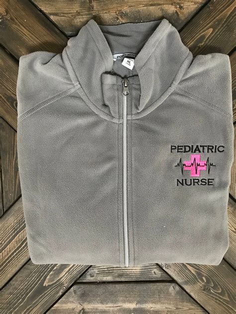 Personalized Pediatric Nurse Fleece Jacket Personalized Rn Etsy