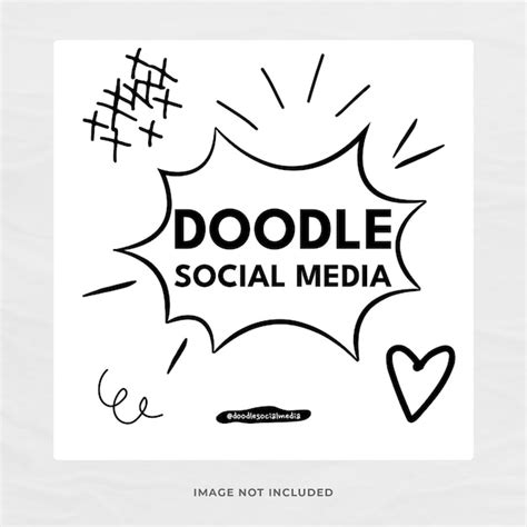 Premium PSD | Doodle theme instagram post template psd