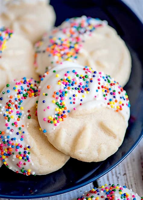 Beautiful Butter Cookies with Sprinkles and White Chocolate Recipe