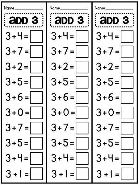 1st Grade Math Fact Fluency Worksheets