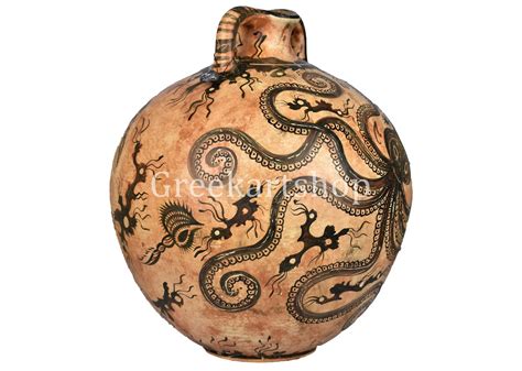 Flask With Octopus Marine Style Mιnoan Vase Pottery Knossos Etsy