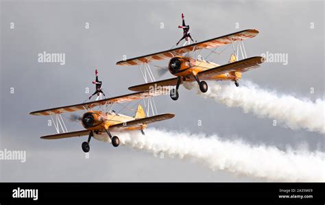 The Flying Circus Aerosuperbatics Wingwalkers Performing At The