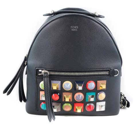 fendi backpack black leather ref joli closet
