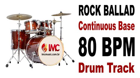 80 BPM ROCK BALLAD DRUM TRACK 4 4 CONTINUOUS BASE METRONOME