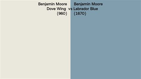 Benjamin Moore Dove Wing Vs Labrador Blue Side By Side Comparison