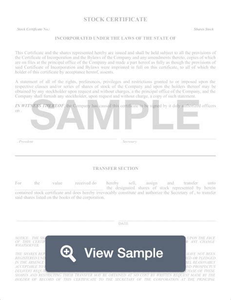 Stock Certificate Template | Printable Stock Certificates | FormSwift