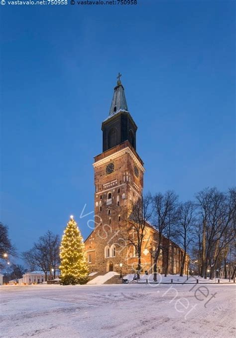 Kuva Turun Tuomiokirkko Ja Joulukuusi Turku Joulu Kirkko Joulukuusi