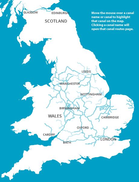 Canal Network Uk Map - TravelsFinders.Com